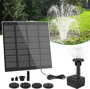 Abizarch Solar Fountain Pump Outdoor DIY Solar Water Pump Kit with 6 Nozzles Solar Water Fountain Pump with 1.5W Panel for Bird Bath Garden Ponds Backyard Pool Fish Tank Solar Pump ZHAZHAMO