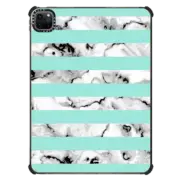 iPad Pro 11-inch (3rd/4th gen) iPad Impact Case Mint and White Marble Stripes