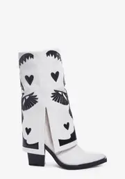 [SIMMI] Dalton-14 Cowboy Boots - Black/White
