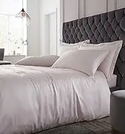 Catherine Lansfield Silky Soft Satin Single Duvet Cover Set with Pillowcase Blush Pink