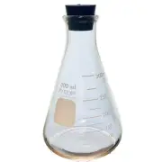 PYREX 4980-300, 300ml Narrow Mouth Erlenmeyer Flask w/ Rubber Stopper (Single)