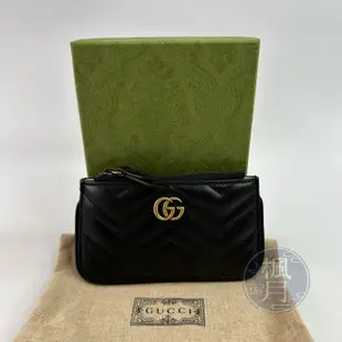 BRAND楓月 GUCCI 古馳 671773 黑金MARMONT一字零錢包 小皮件 皮夾 皮包 錢包