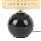 Ceramic Table Light E27 Bulb Imitation Rattan Woven Shade Bedside Lamp A