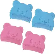 Gogogmee Baby Scalp Comb Set 4 Pc Gentle Exfoliating Bath Brush for Cradle Cap Soft Baby Hair Brush Bear Shaped Grooming Kit for Newborns Toddlers