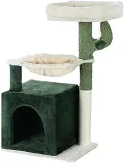 i.Pet Cat Tree Cats Tower Ultimate Scratching Post, 78cm Height Pet Toy Wooden Scratcher Cardboard Posts Indoor Kittens Play Towers and Trees Corner Toys, Green Bed