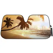 Palm Beach Sunset Auto Sun Shade - Foldable Windshield Sunshade Reflects Heat (for: Ford)