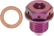 X AUTOHAUX M14x1.5 4MM Magnetic Oil Drain Plug Titanium Alloy Sump Drain Nut Bolt with 1 Copper Washer Rose Color 1Pc