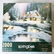 Springbok Thomas Kinkade Deer Creek Cottage Jigsaw Puzzle 2000 Pieces NEW Sealed