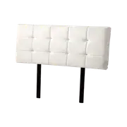 PU Leather Double Bed Deluxe Headboard Bedhead - White