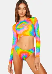 [Towers Swimwear] Painted Tie Dye 3-Piece Bikini Set