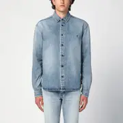 [Saint Laurent] Blue washed denim shirt L Blue