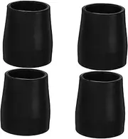 GARVALON 4pcs Anti-Slip Foot Covers for Commode Chairs Wheel Foot Pads Foot Covers for Feet Chair Foot Protectors Walkers Feet Replacement Crutch Tips Furniture Leg Caps Black Rubber