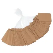 200Pcs 2.76"x1.57" Price Tags Writable Labels Display Label with String Brown