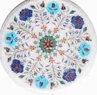 12" Marble coffee Table Top Random Inlay work Table Living Room Decor