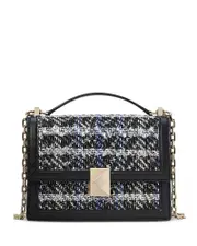 kate spade new york Deco Plaid Tweed Chain Shoulder Bag