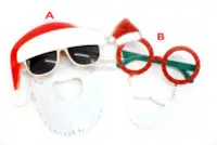 在飛比找Yahoo!奇摩拍賣優惠-☆小不點日舖☆聖誕節限 聖誕派對 化妝眼鏡 輕面具 聖誕帽鬍