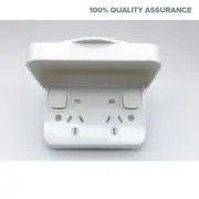 Double Power Point Outlet Socket D GPO Neon Indicator w/ Waterproof IP65 Lid x3