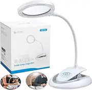 Magnifying Lamp,eSynic Daylight LED Magnifying Lamp Rechargeable Magnifying Illuminated Optical Glass Magnifier 5X 10X Lens with 3 Adjustable Light Settings for Reading Sewing Crafts Handcraft