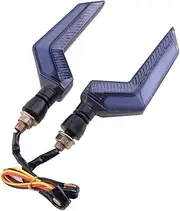 Turn Signal Indicator 12V 2Pcs Universal Motorcycle Flasher LED Turn Signal Lights Amber Blinker Blue DRL Indicator Lamp M10 3 Wires