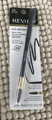 Revlon Colorstay Eyebrow Pencil Soft Black Spoolie 225 Waterproof Longwear NEW