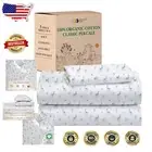 Luxury 100% Organic Cotton Twin Sheet Set - Llama Print Percale & Deep Pocket