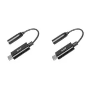 2PK 3sixT Hi-Res Audio Connector-USB-C to 3.5mm Cable 0.1m For Headphone Black