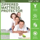 Zippered Full Mattress Protector (11"-13" Depth) - Bed Bug Waterproof Mattres...