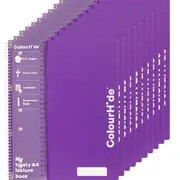 Colourhide Pack 5 Lecture Exercise Notebook 200 Pages A4 (Purple)