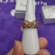 Ring Bomb Party RBP2761 ZEN GEMS Gen smoky qtz on rhodium sz 6 NWT