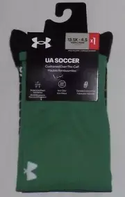 NEW UNDER ARMOUR UA SOCCER YOUTH OVER THE CALF SOCKS SIZE 13.5K-4.5 Kelly Green