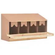 4-Compartment Chicken Nesting Box Solid Pine Wood Foldable Perch Wooden Egg Nest