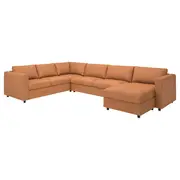 VIMLE crnr sofa-bed, 5-seat w chaise lng, Grann/Bomstad golden-brown