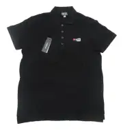 DIESEL Men's Black T-Weet--Split Logo Short Sleeve Polo Shirt