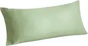 BEDELITE Body Pillow Cover Long Pillow Case, Rayon Made from Bamboo, Breathable Silky Soft Body Pillow Pillowcase, Cooling Full Body Pillow Case for Hot Sleepers, Night Sweat(Sage Green, 20x54 Inches)
