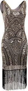 [Vijiv] 1920s Vintage Inspired Sequin Embellished Fringe Prom Gatsby Flapper Dress