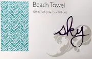 Sky Zebra Chevron Large Beach Towel 40x70 in, Blue, 100% Cotton