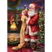Patchwork Quilting Sewing Fabric Christmas List Panel 94x110cm