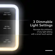 Portable LED Makeup Mirror with 3 Light Settings, 1x and 10x Magnifying Mirrors - Cordless, Rechargeable, 360deg Rotatable