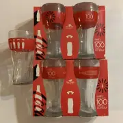 5 X Coca Cola/Coke Drinking Glass, Celebrating 100 Years of Contour 350ml