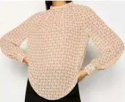 Debenhams Principles Ivory Chain Print Top Uk 12 Bnwt Funnel Neck