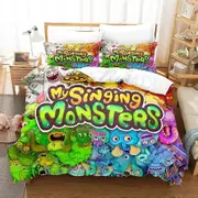 a2649 Bed Sheets Game My Singing Monsters Bedding Set Duvet Cover Bed Set Quilt Cover Pillowcase Comforter Boys Adult Bedding Set3-Piece Bedding Set