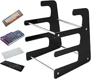 Keyboard Storage Rack, 3 Tier Acrylic Keyboard Display Stand Storage Rack, Computer Keyboard Stand Shelf, Mechanical Keyboard Keyboard Stand Shelf for Home and Ofice