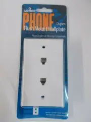Leviton White Flush Mount DUPLEX Phone Jack Wall Plate 832-C0254-W