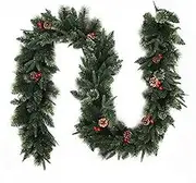 qwmvhfg, 6 FT Garlands for Decoration Christmas with Pine Cones, Berries, Hand-Woven, Christmas Decorations for Front Door Fireplace Table Home Decor