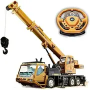 Hokcus Remote Control Truck Crane Engineecar Construction Crane Tower Crane Educational Bulldozer Forklift Excavator Loader Birthday Present Electric Car/3 Battery Packs/3 Battery