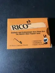 New Rico Bass Clarinet reeds Strength 1.5 in open box (21 Reeds) -S39