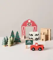 NIB Hearth & Hand TOY CHRISTMAS TREE FARM TRAIN SET Target MAGNOLIA 23 Pc WOODEN