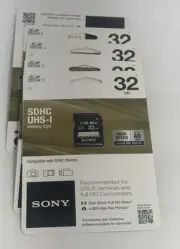 BRAND NEW Sony 32GB Class 10 UHS-1 SDHC up to 40MBS/s Memory Card (SF32UY2)