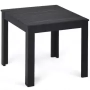 Clihome Outdoor Patio Coffee Bistro Table 18" D X 18" W, Wooden Square In Black