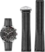 [KAVJU] 22mm Genuine leather watchband for Tag Heuer Watch Carrera Monaco Men's Band Watch Cow Leather fold buckle